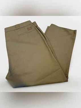 Vintage Wide Leg Dickies Chinos Beige 90s Baggy Size 44x32 Big & Tall Y2K